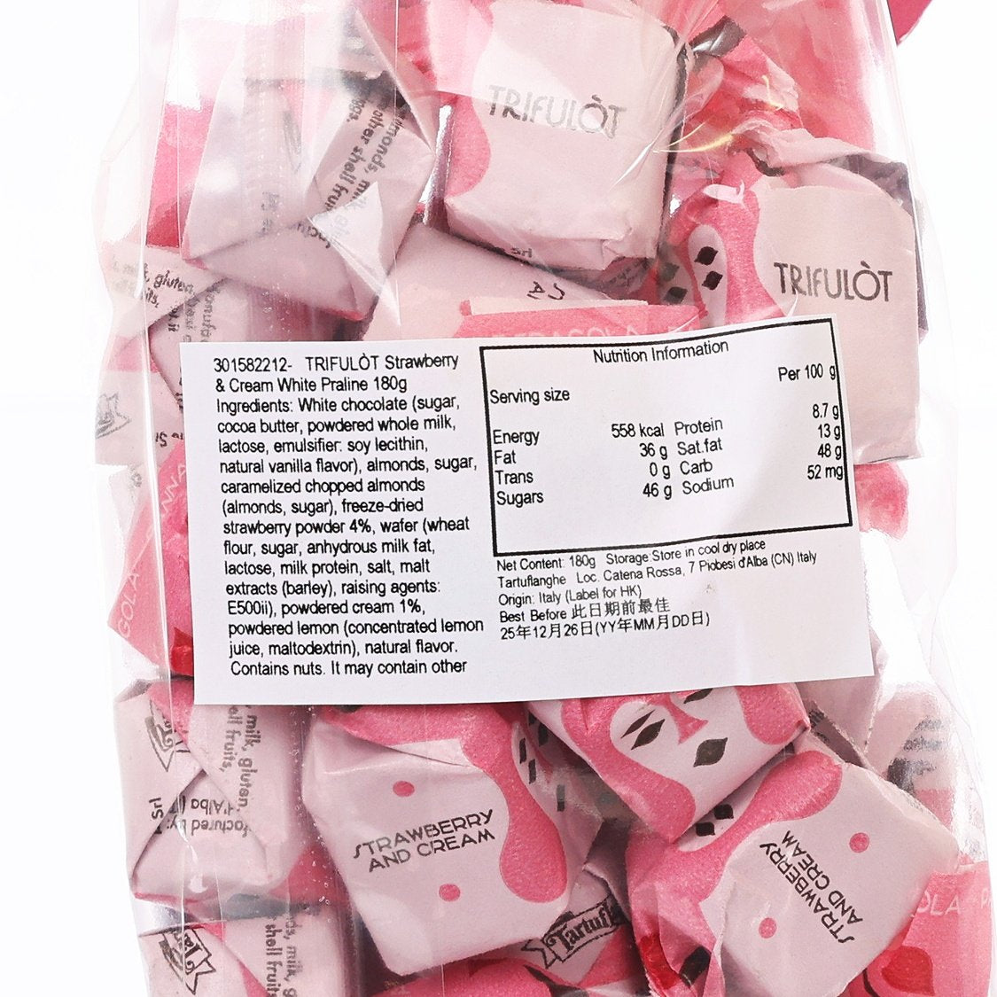TRIFULÒT 草莓奶油軟心白朱古力  (180g)